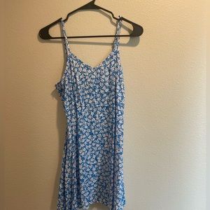 blue floral shein sundress